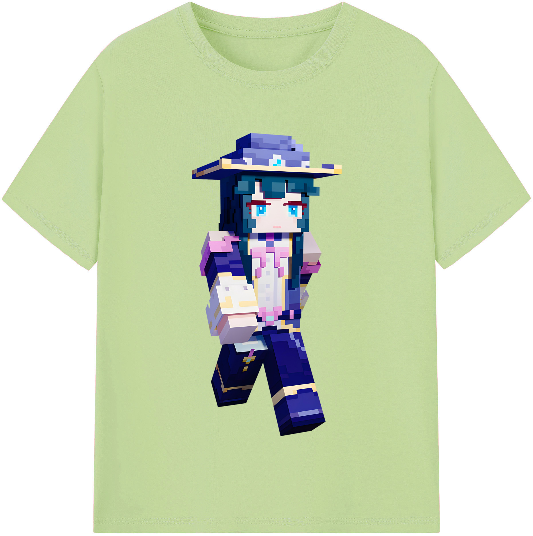 （画像用） マインクラフト ブロックの世界 Minecraft MC Block world 綿100％半袖Tシャツ（フロントプリント）